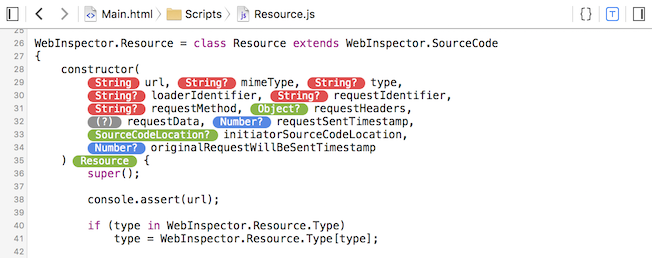 Type Profiler API view