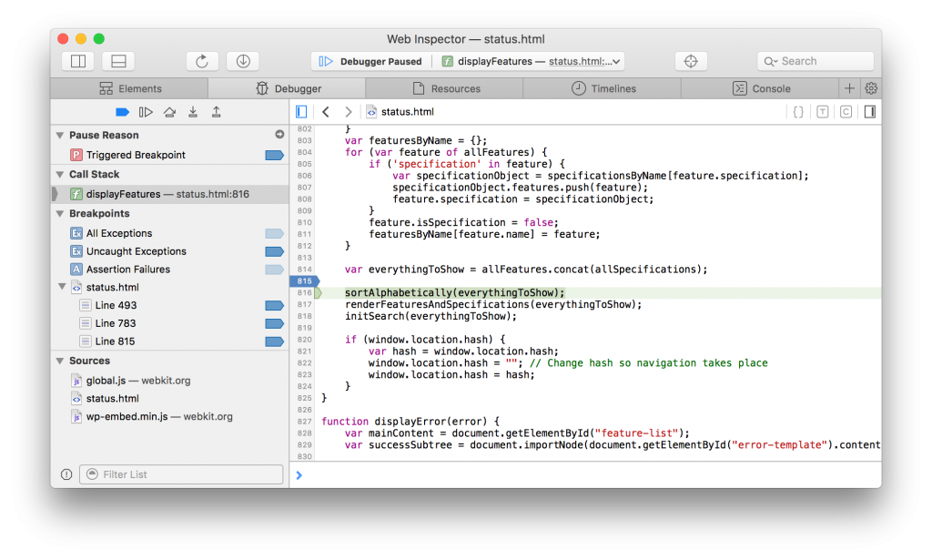 New Acceptable Breakpoint Locations