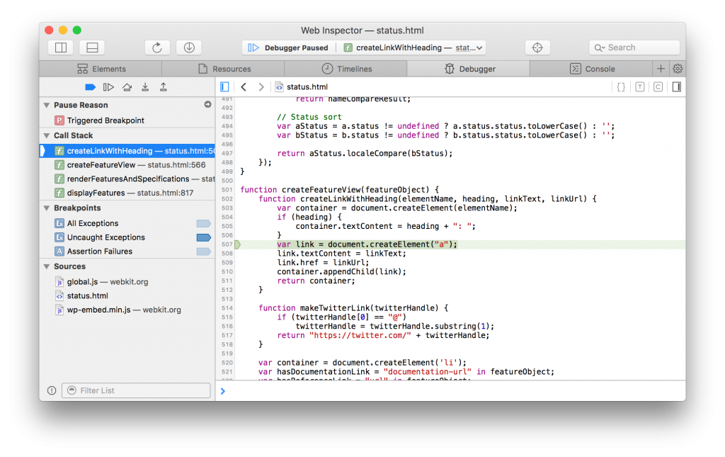 Parent Call Frame Expression Highlight